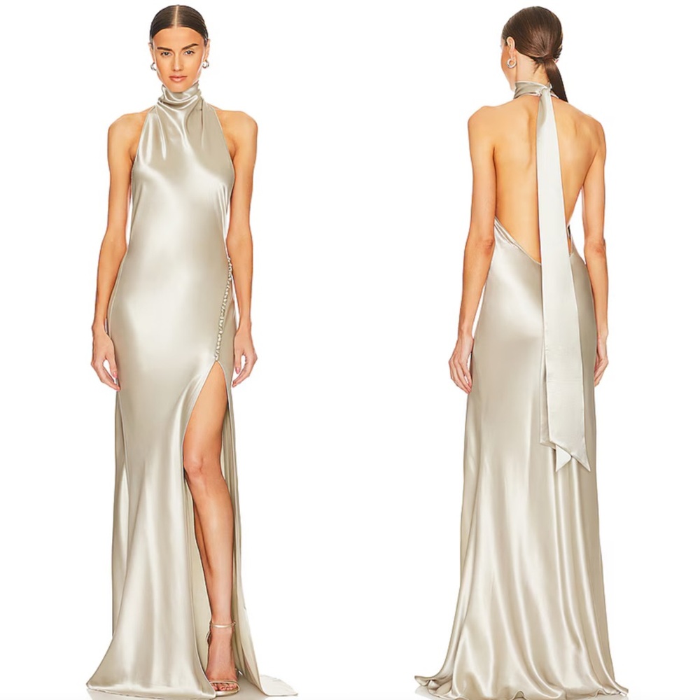 SAU LEE x REVOLVE Penelope Silver Gown Size 4 NEW! New with tags! Formal Dress